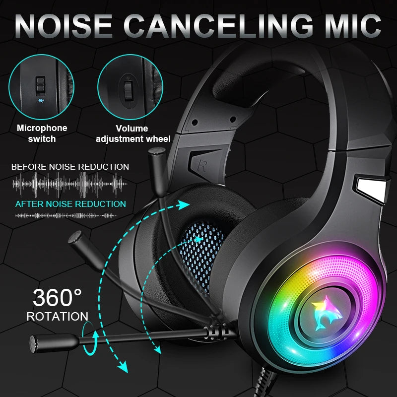 Cool RGB light Headset Gamer For PS4 7.1Surround Sound  Wired PC Gaming Headphones