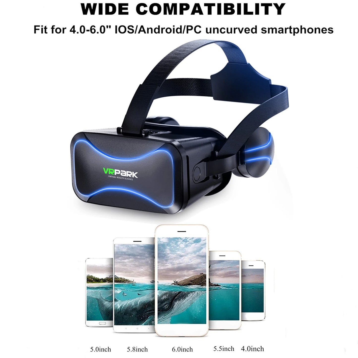 VR Glasses Suit High-quality Adjustable Device with Handle 3D Virtual Reality Helmet Bluehooth 3.0 /IOS/PC