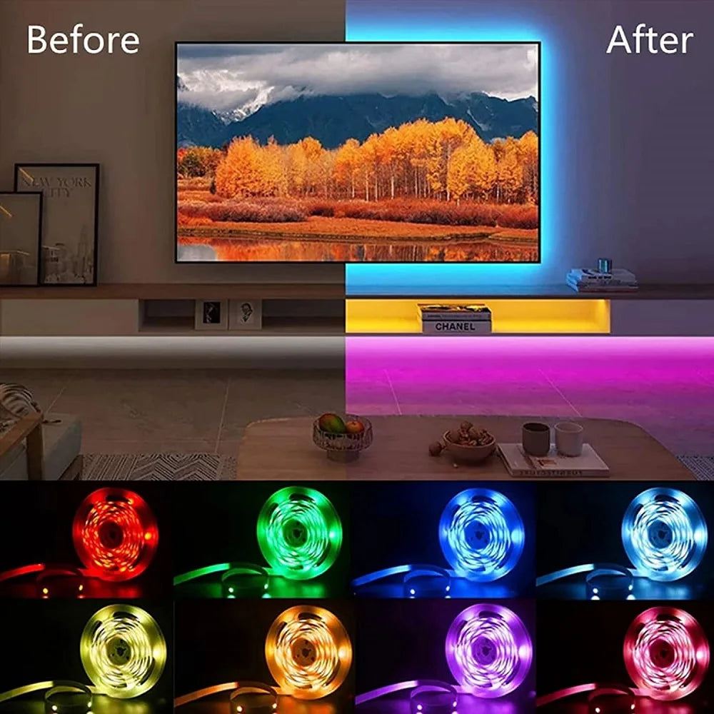 DAYBETTER RGB 5050 Led Strip Lights Bluetooth App Control 5V USB Led Lights Flexible