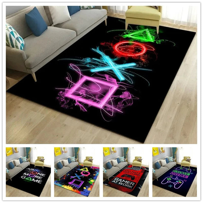 3D Cartoon Gamer Game Controller Carpet For Living Room Non slip Parlour Sofa Large