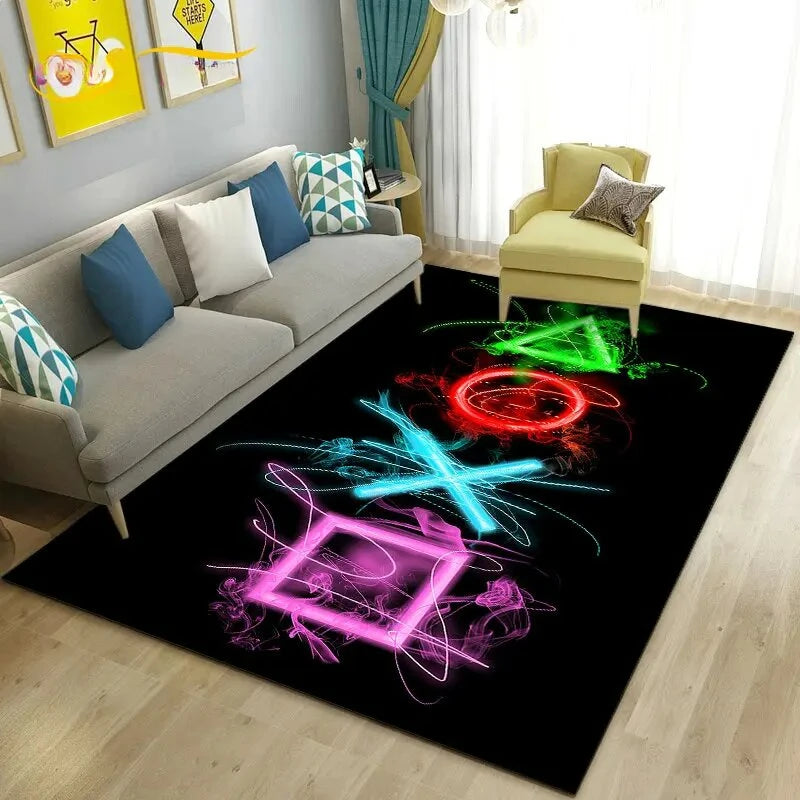 3D Cartoon Gamer Game Controller Carpet For Living Room Non slip Parlour Sofa Large